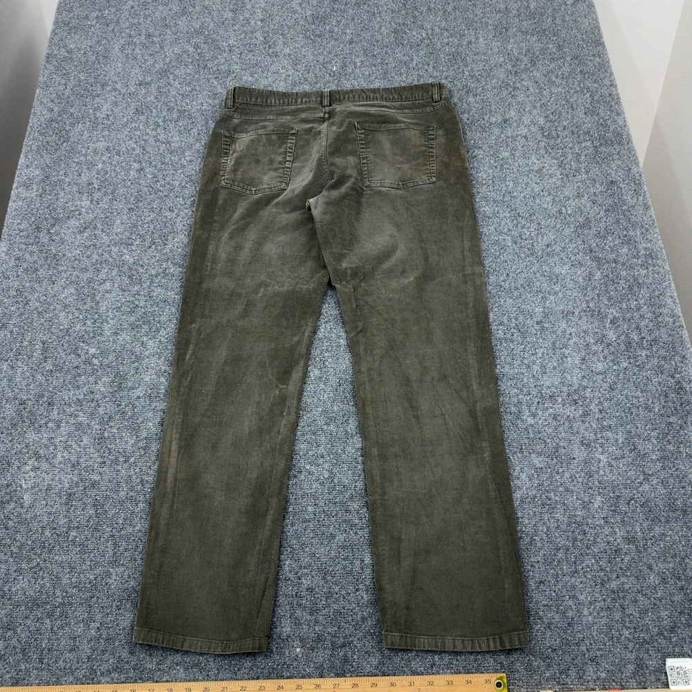 Brooks‎ Brothers Pants Men 36 Olive Green Cotton Spandex Corduroy Classic Casual
